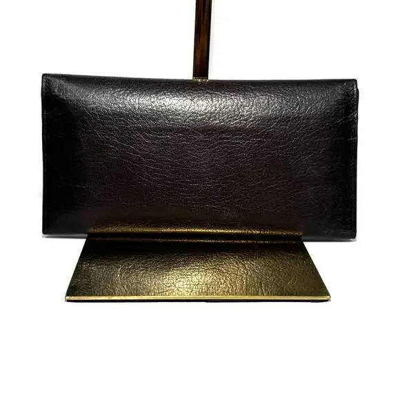 Rare Vintage Celine Horse & Carriage Wallet 1970s Pre-LVMH Italy Brown Leather - Picture 2 of 8